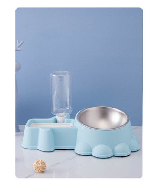 2 IN 1 Pet Cat Bowl With 350ml Automatic Water Feeder