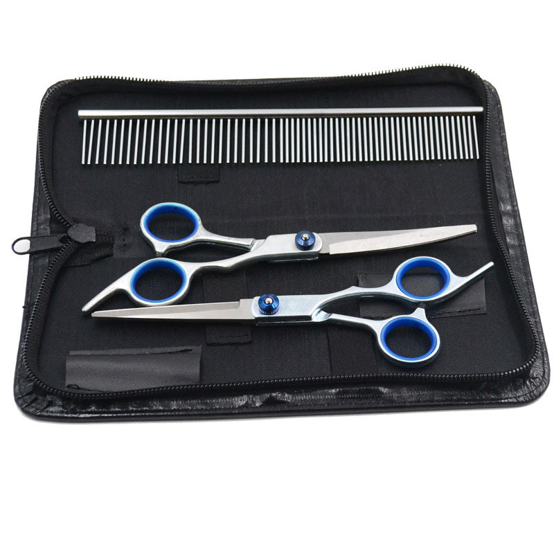 Pet Cat Dogs Grooming Scissors Set Hairdresser Scissors For Dogs Animal Barber Straight Bend UP Curved Shears Teeth Cutting Tool