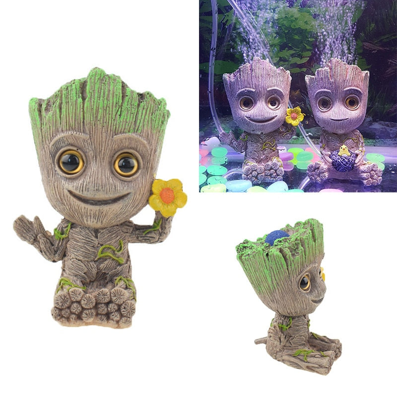 Aquarium Decoration Fish Tank Ornaments Cartoon Character Pineapple House Resin Aquarium Ornaments Floating Decoration