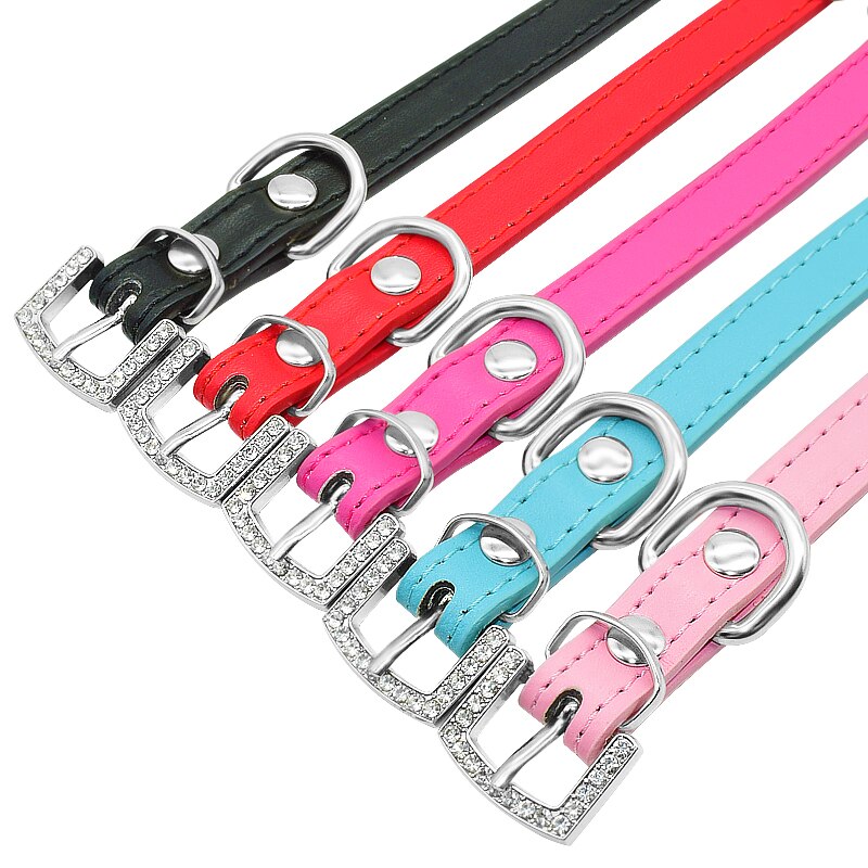 Cute Bling Bow Tie Cat Collar Soft Leather Rhinestone Cat Collar Glitter Diamond Buckle Lovely Cat Collar For Kitty Neck Strap
