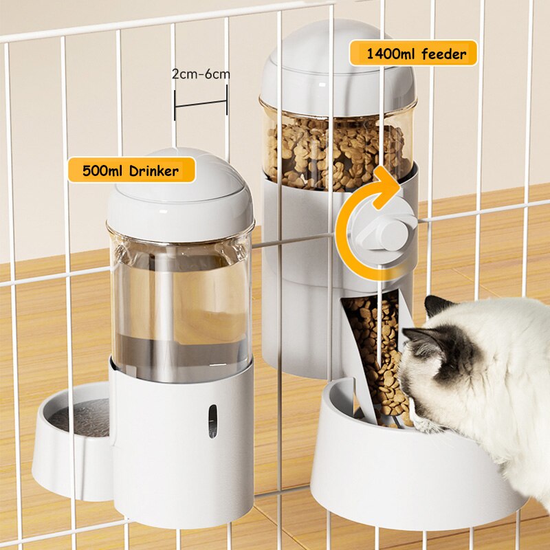 Pet Food Bowl Can Hang Stationary Dog for Cat Cage Feeder Bowls Dogs Hanging Bowls Puppy Rabbit Kitten Birds Feeder Dispenser