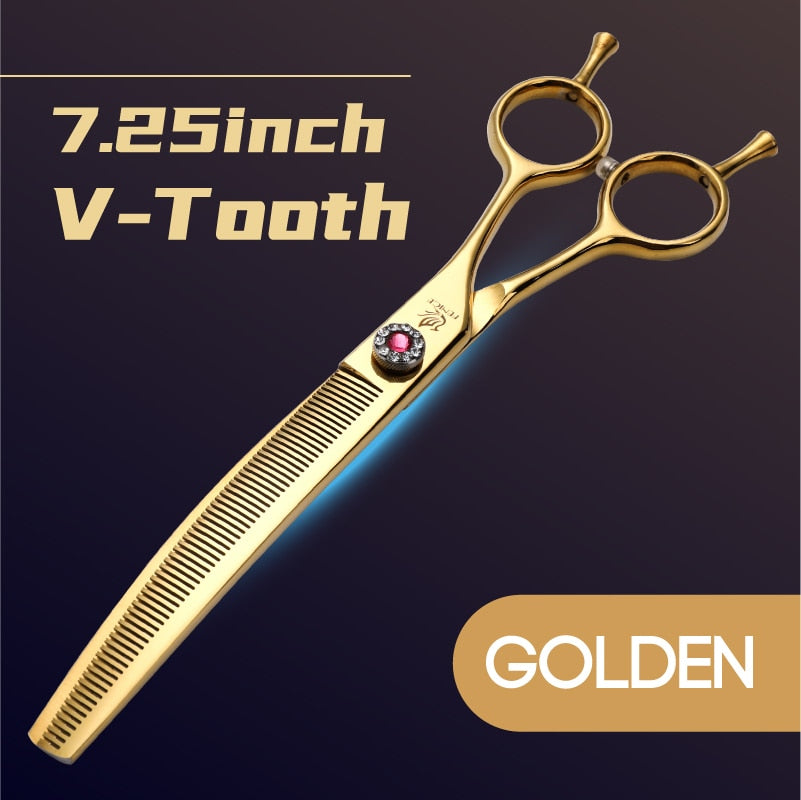Fenice high-end 7.25 inch professional dog grooming scissors curved thinning shears for dogs & cats animal hair tijeras tesoura