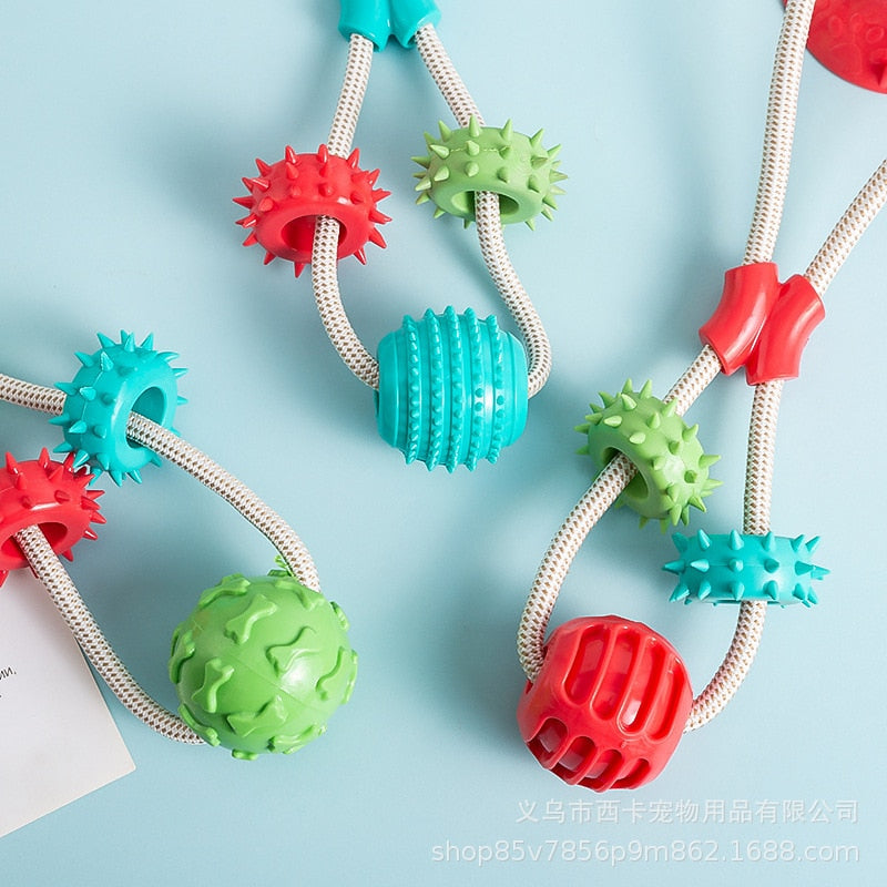 1pc Silicon Pet Dog Toys Suction Cup Tug Dogs Chewing Push Ball Toy Pet Tooth Cleaning Toothbrush for Puppy large Dog Biting Toy