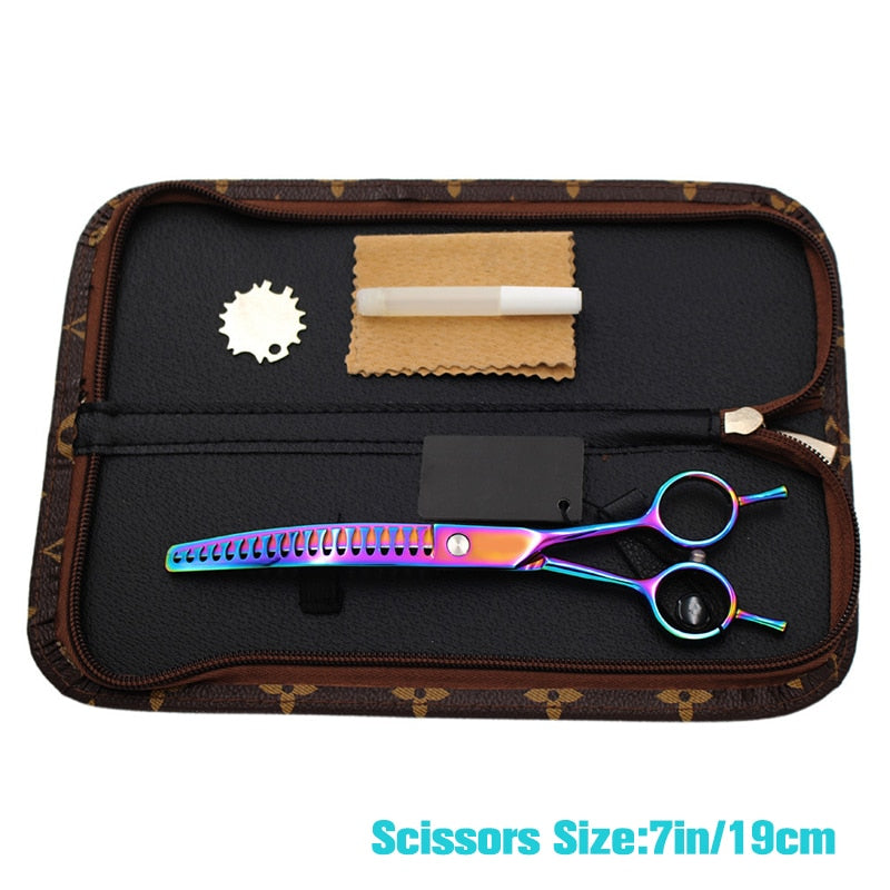 1pcs Pet Downward Curved Thinning Scissors Professional Dog Thinning Shears Dense Shark Hair Cut Cat Grooming Scissors Tools