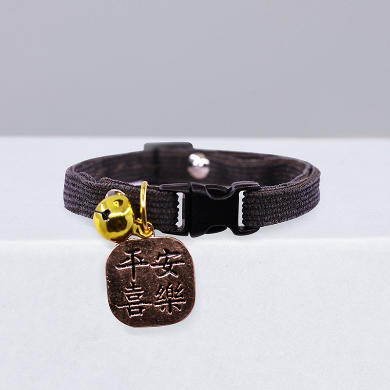 Cat Bell Collar Small Dog Teddy Necklace Adjustable Buckle Bow Tie Cat Neck Ring Pink Cherry Blossom Pendant Pet Collars Jewelry