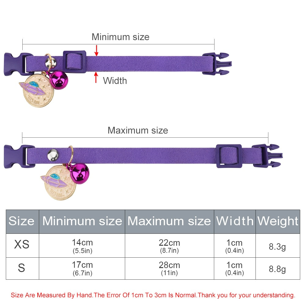Adjustable Cat Collar, Cute Cat Bib Collar with Bells and Trinkets Pendant Pet Collar for Cats and Puppies Kitten Accessories