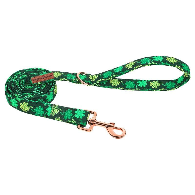 Unique Style Paws st partick Day Dog Collar with Bow Clover Green Shamrock Pet Collar Flower Dog Collar Large Medium Small Dog