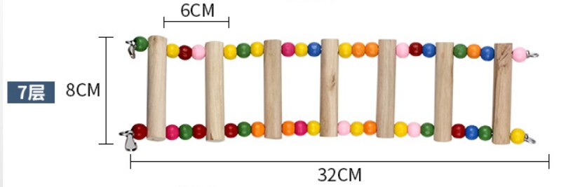 1PC Bird Toys Parrots Ladders Bird Supplies Hanging Colorful Balls Climbing with Natural Wood Toys Parrot Accessories おもちゃ