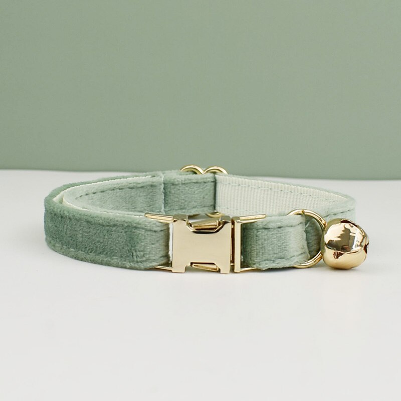 Velvet Cat Collar Bowknot Adjustable Safety Personalized Dog Collar Harness Customized Name Soft Velvet Harness Leash