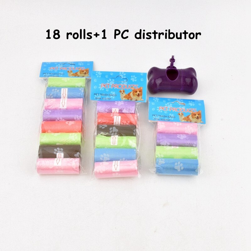 15bag/Roll Dog Cat Poop Bag Collector Pet Pick Up Degradable Garbage Bag Convenient Clean Waste Trash Bag Outdoor Pet Supplies