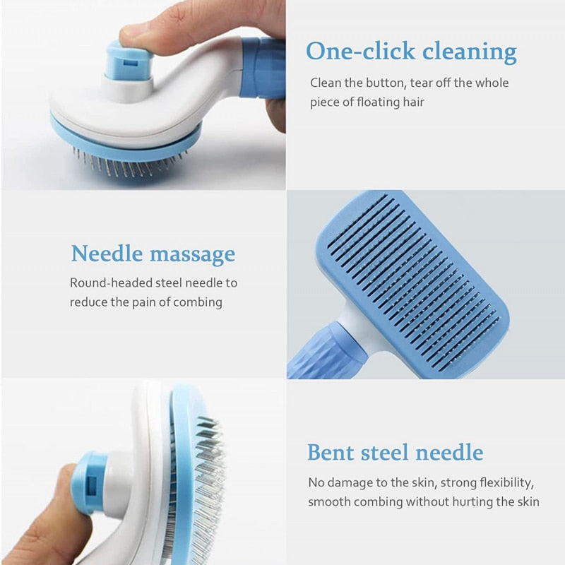 Dog Hair Removal Comb Pet Cleaning Tool Cat Dog Hair Grooming And Care Comb Remove Floating Hair Pet Bath Brush Grooming Tool
