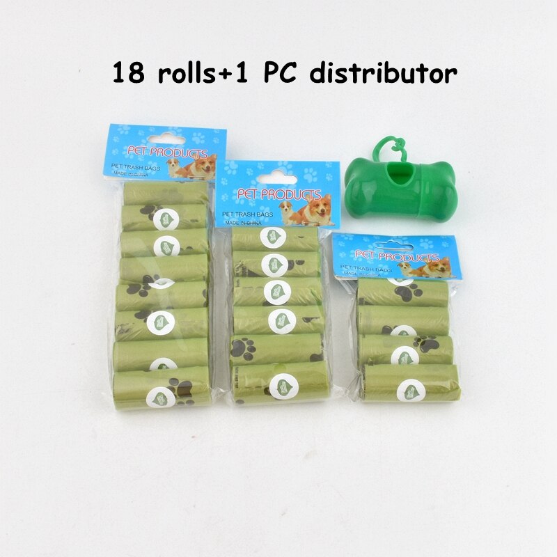 15bag/Roll Dog Cat Poop Bag Collector Pet Pick Up Degradable Garbage Bag Convenient Clean Waste Trash Bag Outdoor Pet Supplies