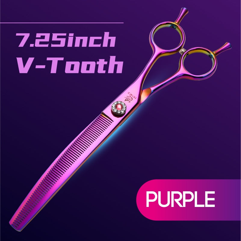 Fenice high-end 7.25 inch professional dog grooming scissors curved thinning shears for dogs & cats animal hair tijeras tesoura