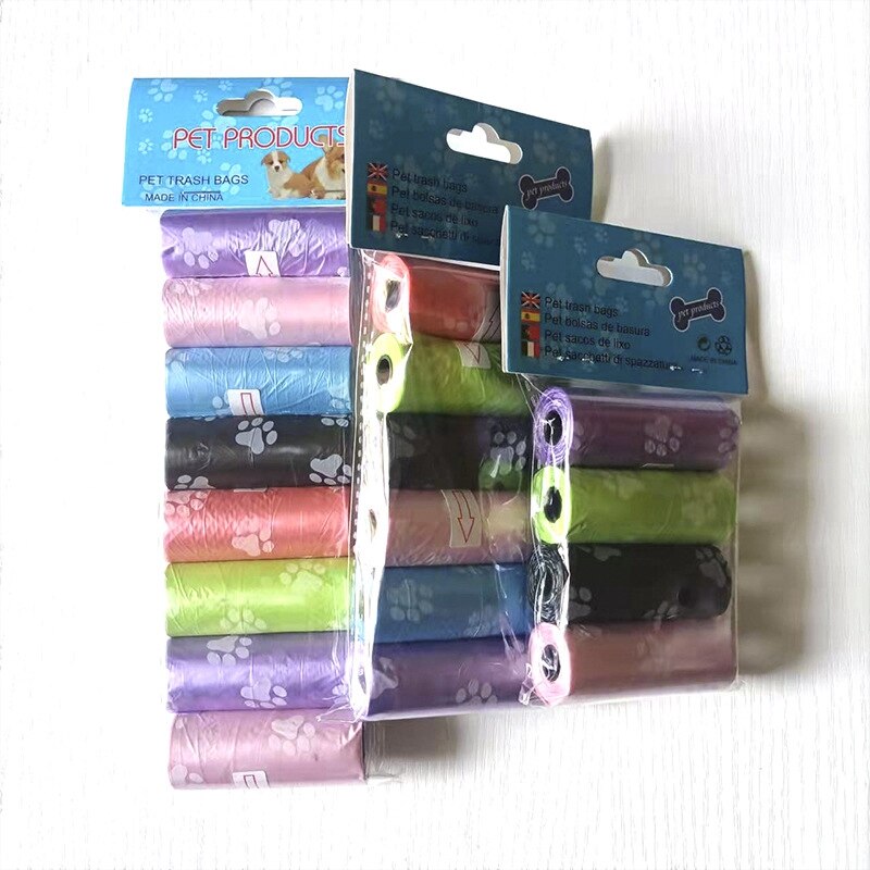 15bag/Roll Dog Cat Poop Bag Collector Pet Pick Up Degradable Garbage Bag Convenient Clean Waste Trash Bag Outdoor Pet Supplies
