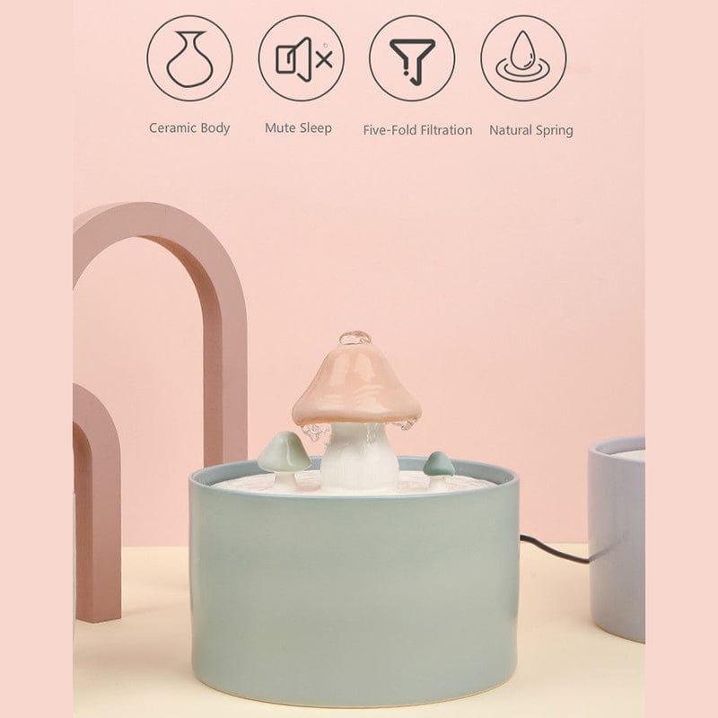 Mushroom Water Fountain for Cats