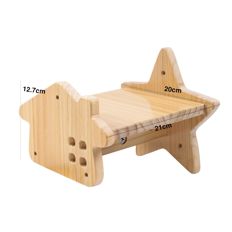 1pcWall-mounted Cat Hammock Bed Pet Furniture Kitten Wall Shelf Set Cat Perch Wooden Scratching Climbing Post Cat Tree House Toy