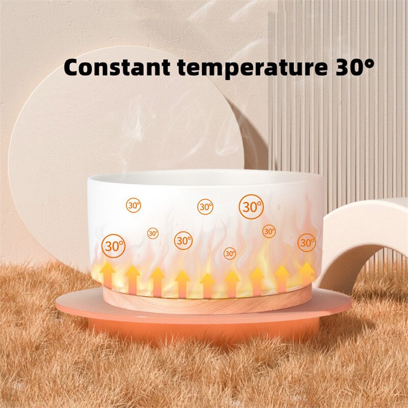 Cat Water Dispenser Automatic Pet Bowl Ceramics Home Decor Pet Heating Bowl Winter Warm Cat Water Bowls Auto Power-off Dog Bowl