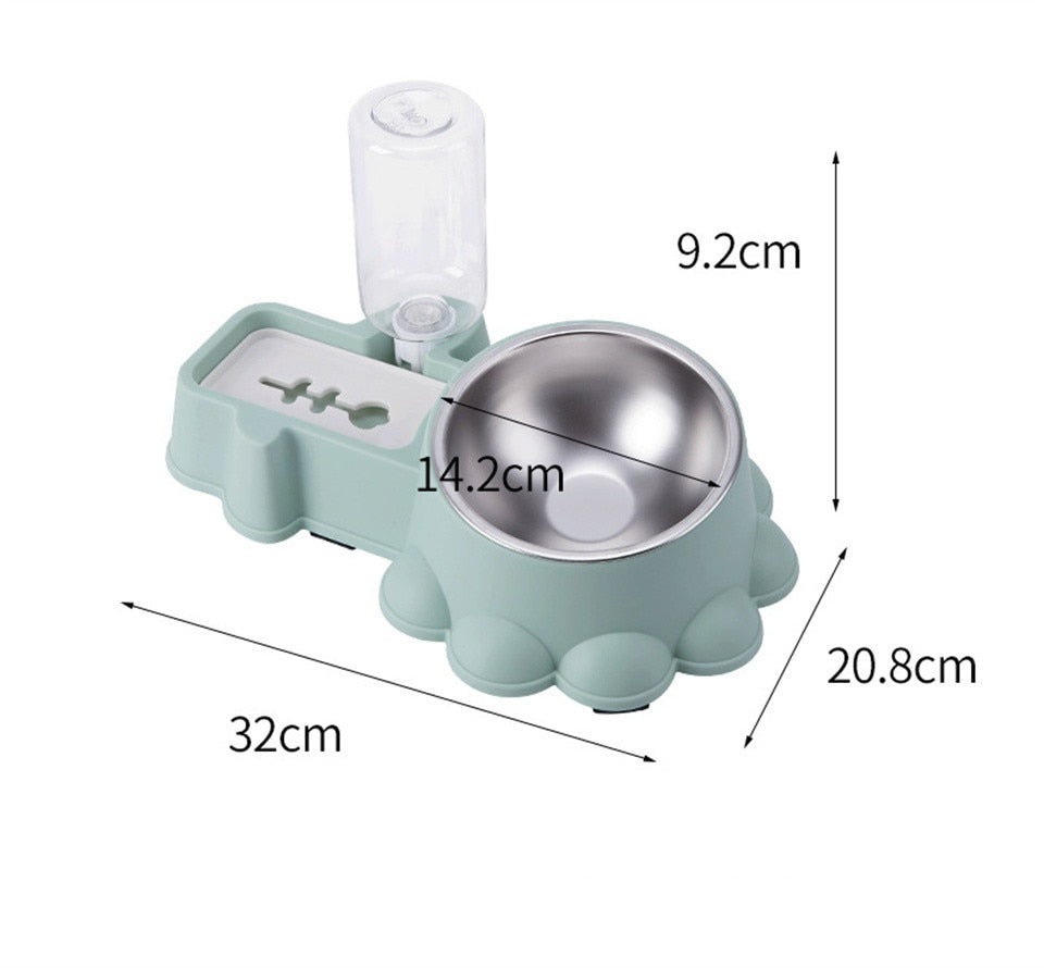 2 IN 1 Pet Cat Bowl With 350ml Automatic Water Feeder