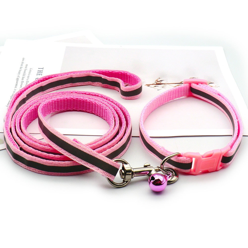 Cute Dog Paw Print Pet Traction Rope Puppy Collar Set Multiple Colors Adjustable Puppy Cat Accessories Pet Supplies 1.2M