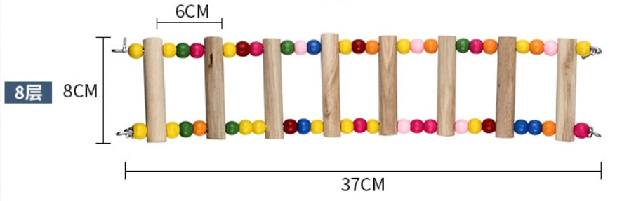 1PC Bird Toys Parrots Ladders Bird Supplies Hanging Colorful Balls Climbing with Natural Wood Toys Parrot Accessories おもちゃ