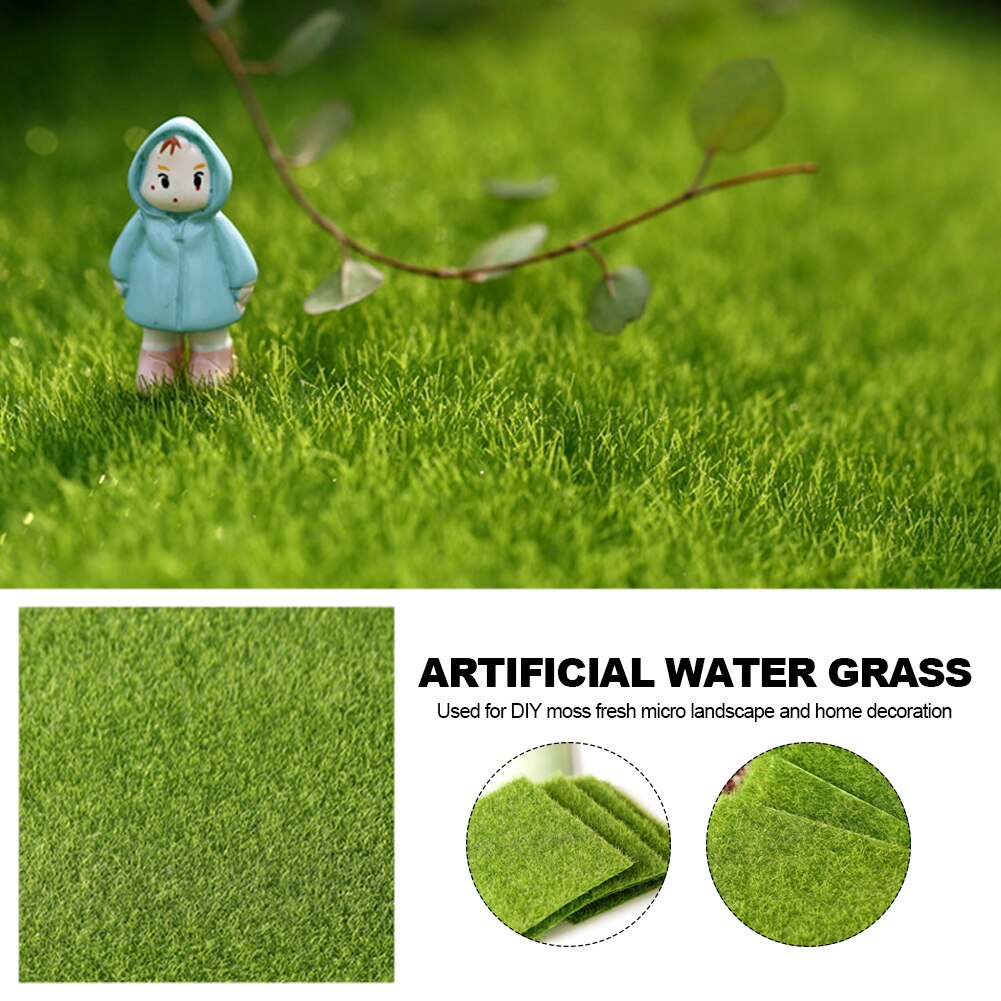 Aritificial Square Lawn Piece for Fish Tank Aquarium Microlandschaft Decoration Grass Moss Mat 15*15cm Fish Tank Decoration