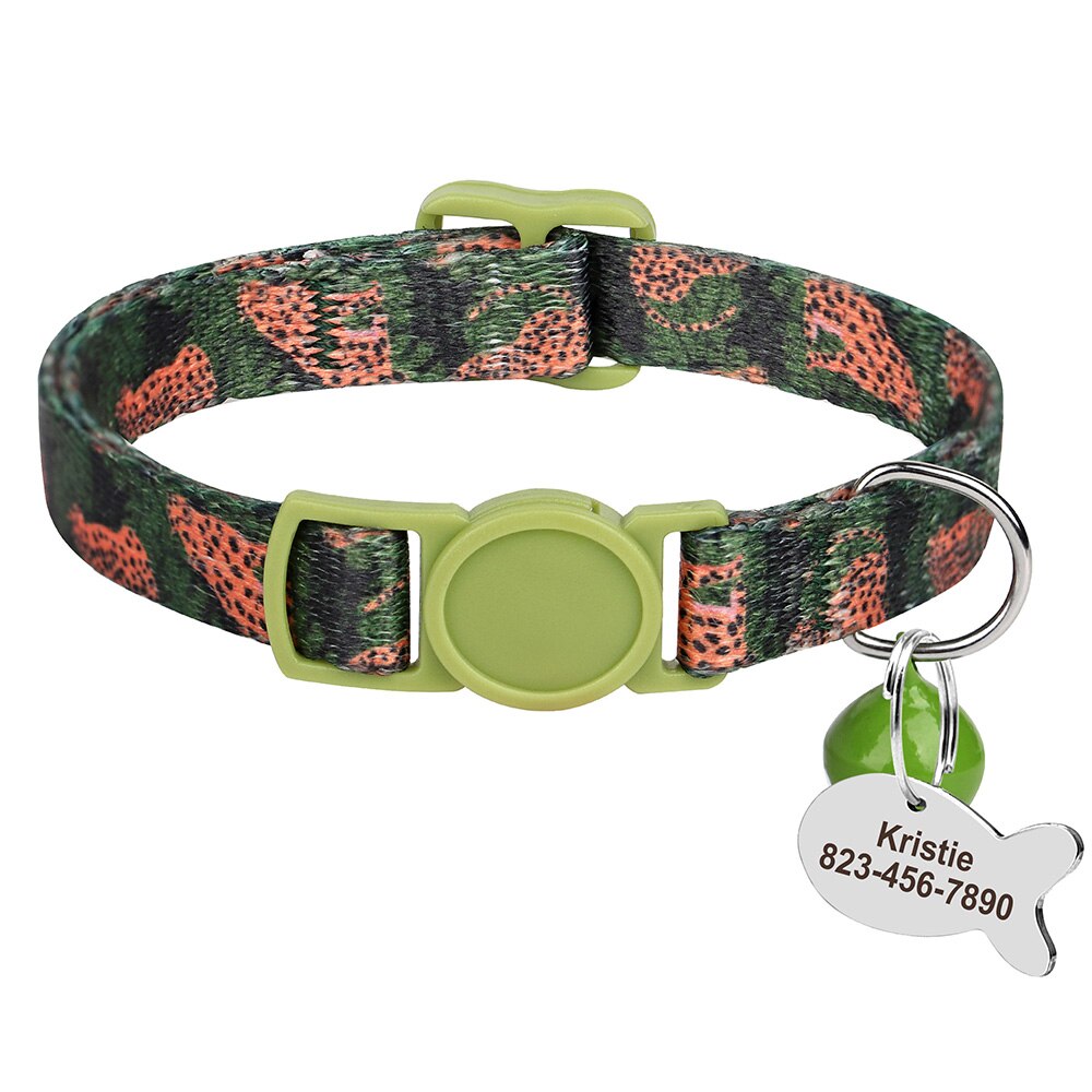 Bohemia Personalized ID Pet Cat Collar Free Engraving Custom Nylon Safety Breakaway Puppy Cat Collars Necklace Pet Accessories