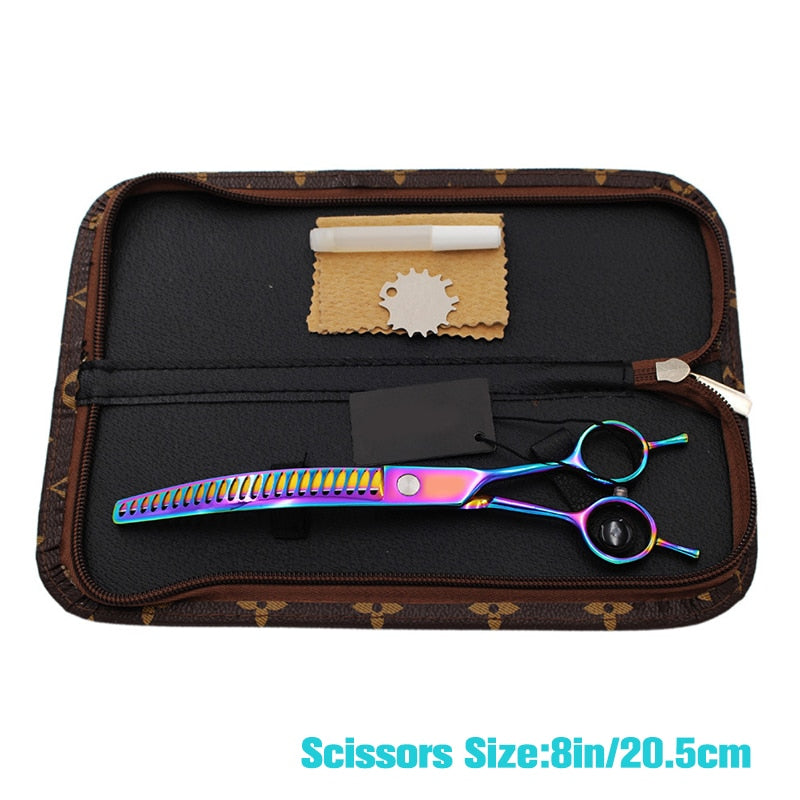 1pcs Pet Downward Curved Thinning Scissors Professional Dog Thinning Shears Dense Shark Hair Cut Cat Grooming Scissors Tools