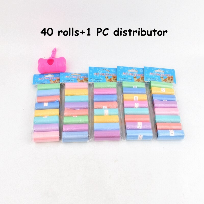 15bag/Roll Dog Cat Poop Bag Collector Pet Pick Up Degradable Garbage Bag Convenient Clean Waste Trash Bag Outdoor Pet Supplies