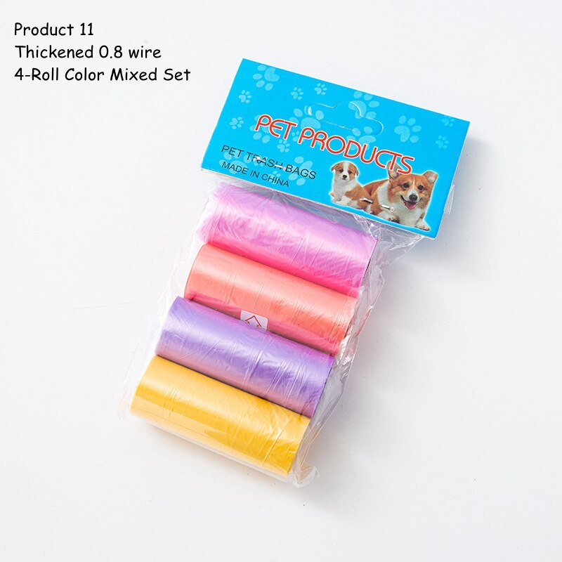 15bag/Roll Dog Cat Poop Bag Collector Pet Pick Up Degradable Garbage Bag Convenient Clean Waste Trash Bag Outdoor Pet Supplies