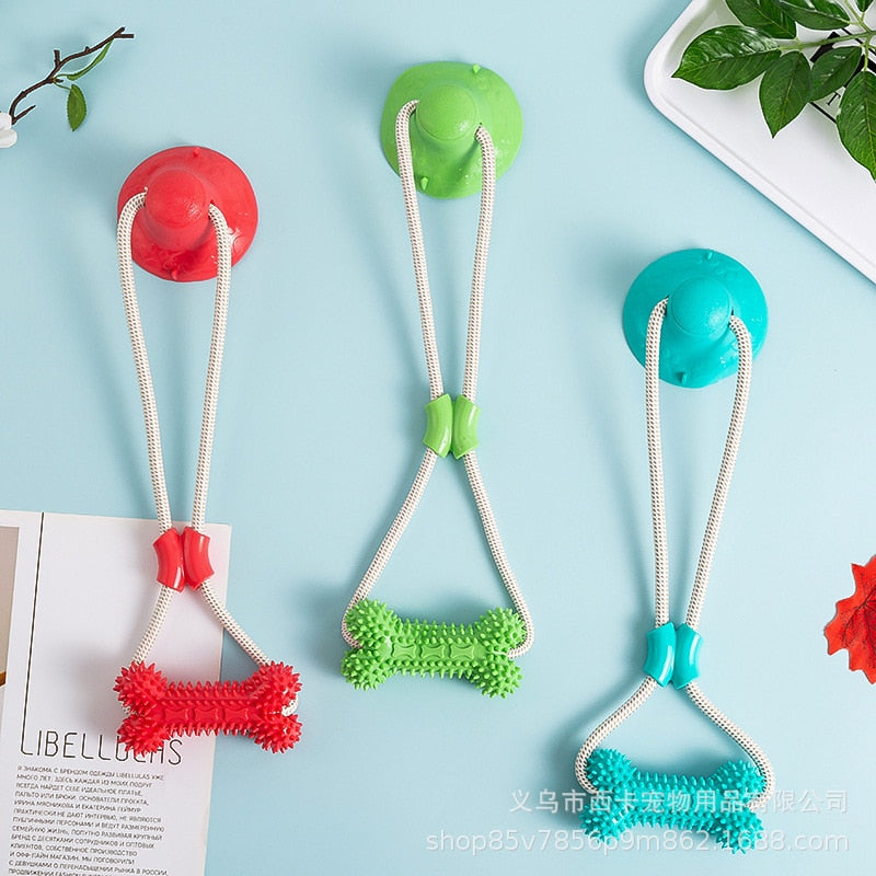 1pc Silicon Pet Dog Toys Suction Cup Tug Dogs Chewing Push Ball Toy Pet Tooth Cleaning Toothbrush for Puppy large Dog Biting Toy
