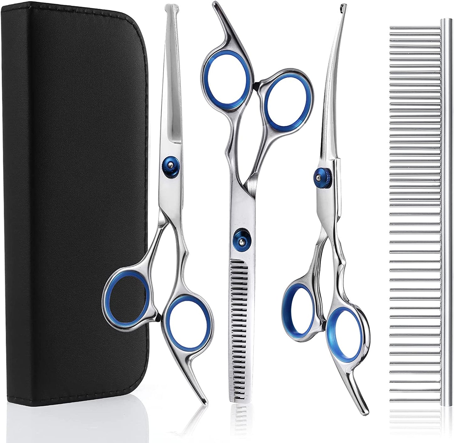 17cm Dog Grooming Scissors Set with Safety Round Tip Cat Dog Hair Cutting Tool Pet Grooming Scissors Kit for Dog Cat Hair Care