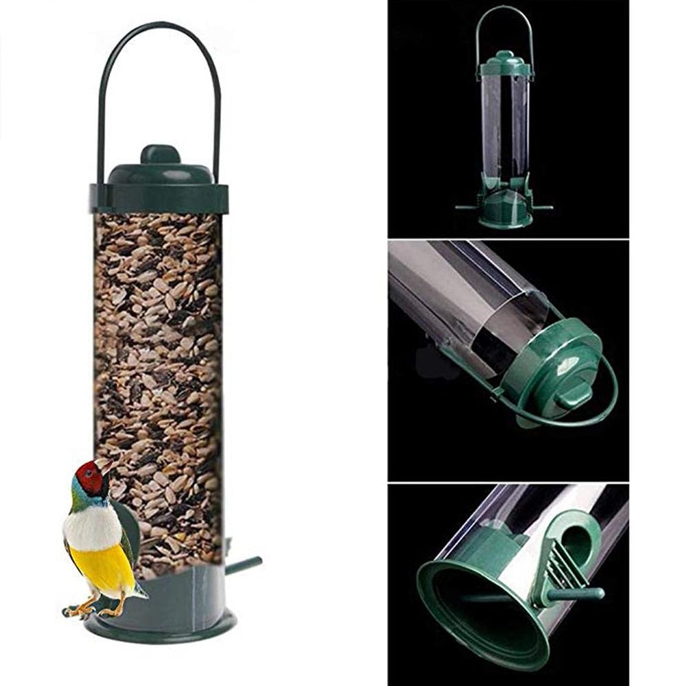 Hanging Bird Feeder Outdoor Balcony PVC Metal Plus Plastic Bird Feeder