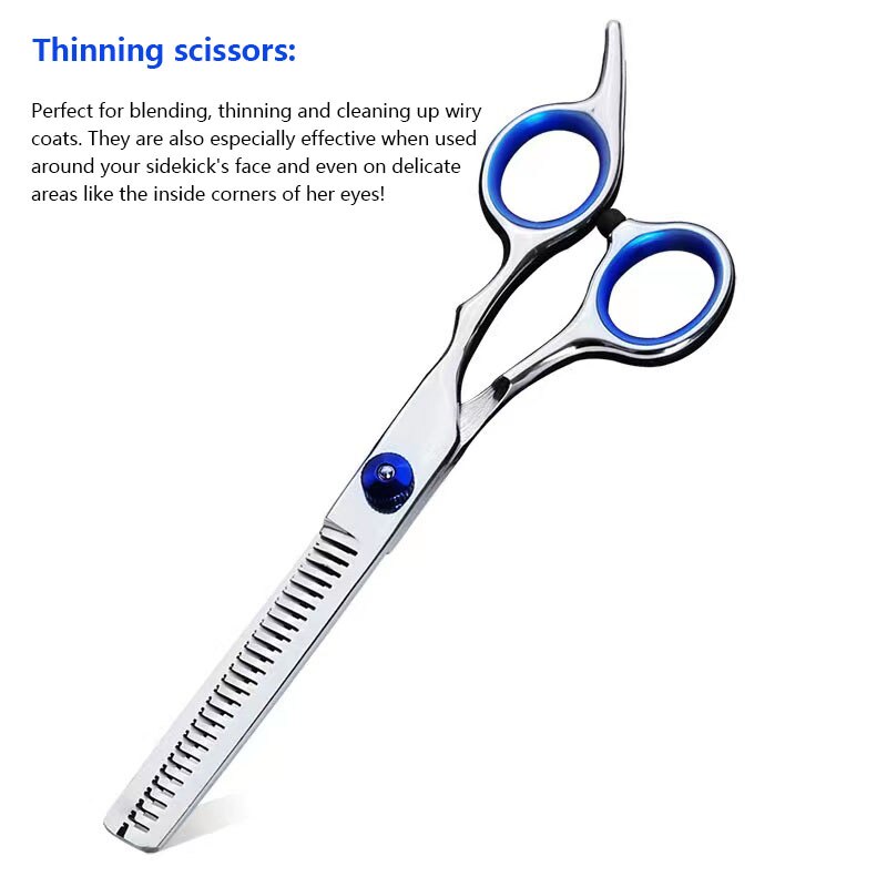 17cm Dog Grooming Scissors Set with Safety Round Tip Cat Dog Hair Cutting Tool Pet Grooming Scissors Kit for Dog Cat Hair Care