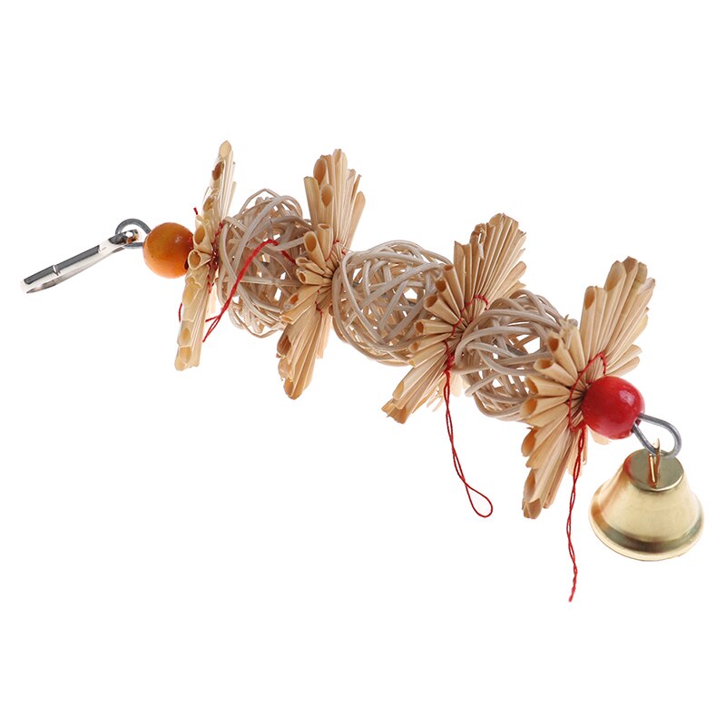 1PC Colorful Parrot Chew Strands Bite Teeth Griiding Ball Bell Attractive Bird Parakeet Toys