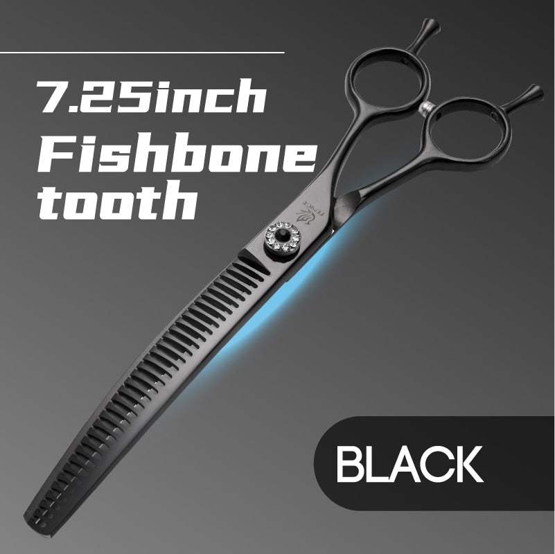 Fenice high-end 7.25 inch professional dog grooming scissors curved thinning shears for dogs & cats animal hair tijeras tesoura