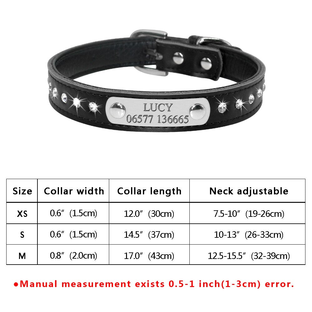 Personalized Cat Collar Bling Rhinestone Small Dog Cats Collars Free Custom Kitten Puppy Nameplate ID Necklace Pet Accessories