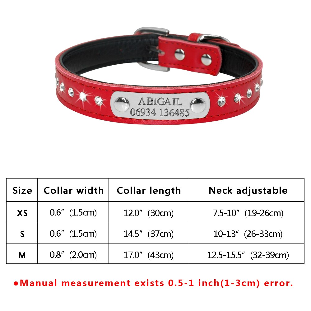 Personalized Cat Collar Bling Rhinestone Small Dog Cats Collars Free Custom Kitten Puppy Nameplate ID Necklace Pet Accessories