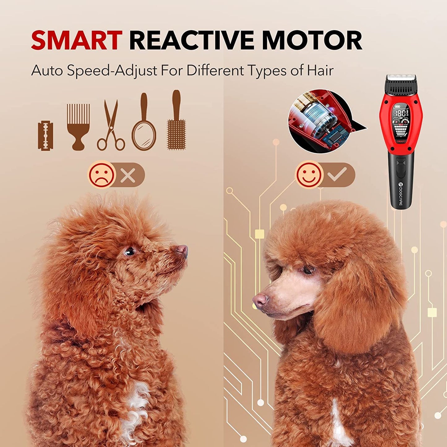 Dog Clipper Hair Trimmer Grooming Cutting Machine LED Display
