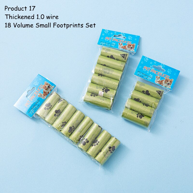 15bag/Roll Dog Cat Poop Bag Collector Pet Pick Up Degradable Garbage Bag Convenient Clean Waste Trash Bag Outdoor Pet Supplies