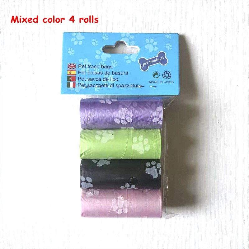15bag/Roll Dog Cat Poop Bag Collector Pet Pick Up Degradable Garbage Bag Convenient Clean Waste Trash Bag Outdoor Pet Supplies