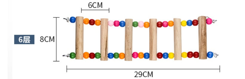 1PC Bird Toys Parrots Ladders Bird Supplies Hanging Colorful Balls Climbing with Natural Wood Toys Parrot Accessories おもちゃ
