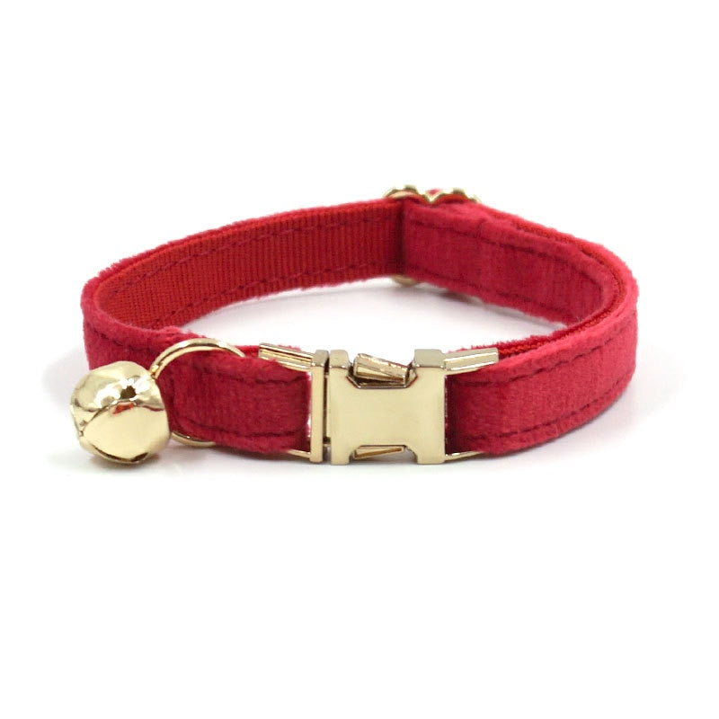 Personalized Cat Collar Velvet ID Engraving Name Tag Collar for Cat Necklace Puppy Kitten Bell Bow tie Custom Small Dog Collar