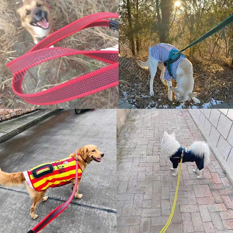 1.5M 2.0M Non-slip Nylon Vulcanized Dog Leads Resistant For Middle Big Sized Dogs Golden Retriever Samoyed