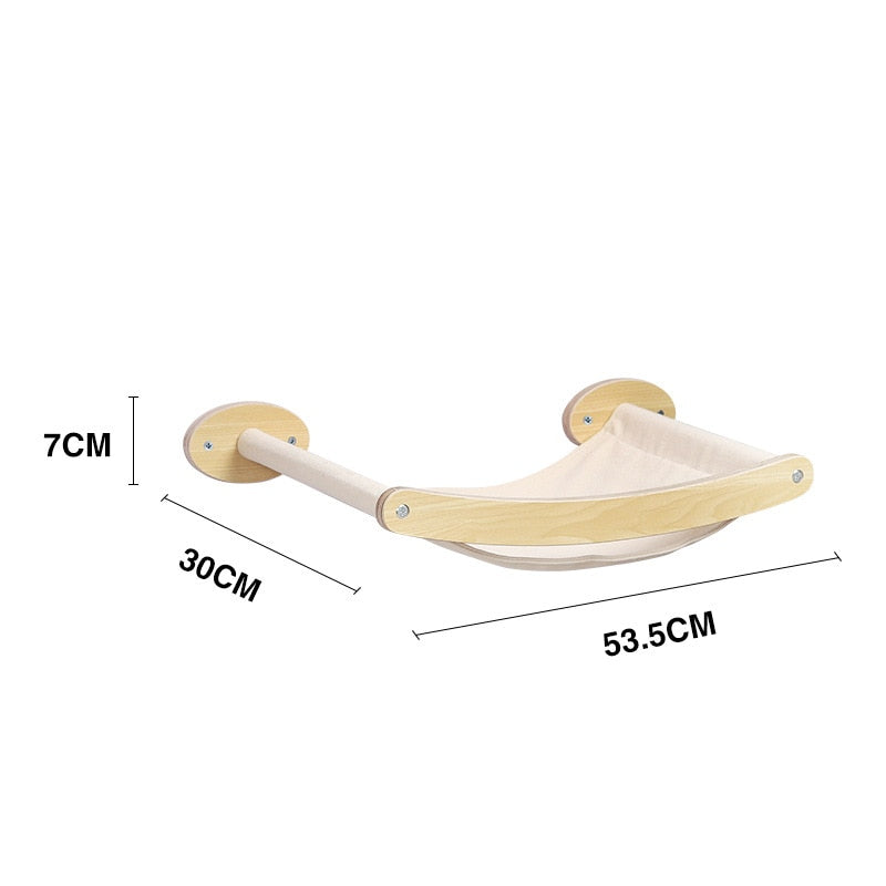 1pcWall-mounted Cat Hammock Bed Pet Furniture Kitten Wall Shelf Set Cat Perch Wooden Scratching Climbing Post Cat Tree House Toy