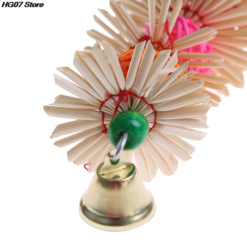 1PC Colorful Parrot Chew Strands Bite Teeth Griiding Ball Bell Attractive Bird Parakeet Toys