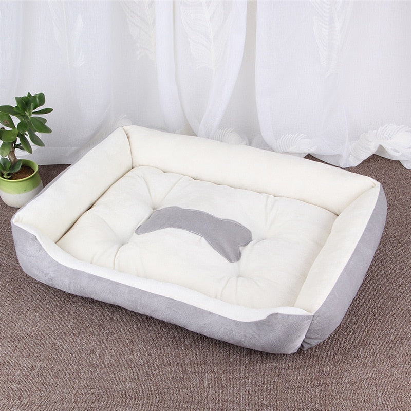 Bed for Dog Cat Pet Square Plush Kennel Medium Small Dog Sofa Bed Cushion Teddy Pet Dog Bed House Pet Supplies Accessories
