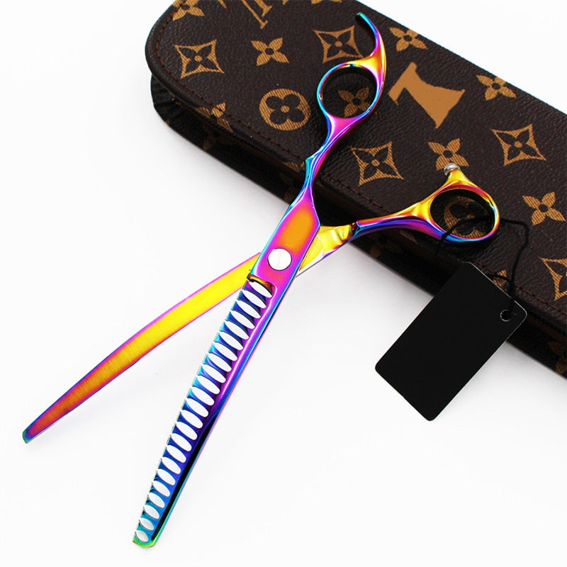 1pcs Pet Downward Curved Thinning Scissors Professional Dog Thinning Shears Dense Shark Hair Cut Cat Grooming Scissors Tools