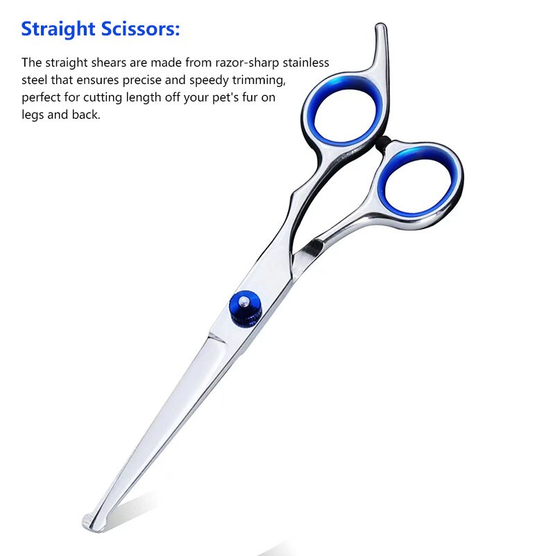 17cm Dog Grooming Scissors Set with Safety Round Tip Cat Dog Hair Cutting Tool Pet Grooming Scissors Kit for Dog Cat Hair Care