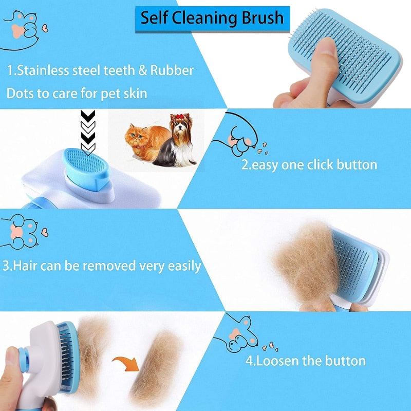 Dog Hair Removal Comb Pet Cleaning Tool Cat Dog Hair Grooming And Care Comb Remove Floating Hair Pet Bath Brush Grooming Tool