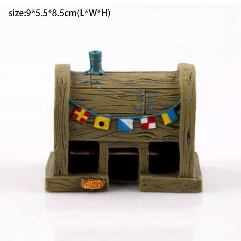 Cartoon Fish Tank Decor Figures Ornaments Simulation Resin Pineapple House Fish Tank Decoration Landscaping Aquarium Accessories